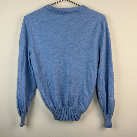 $1350 Cesare Attolini Men's Blue Cashmere Ribbed Sweater V-Neck Size 44 it - Picture 2 of 5